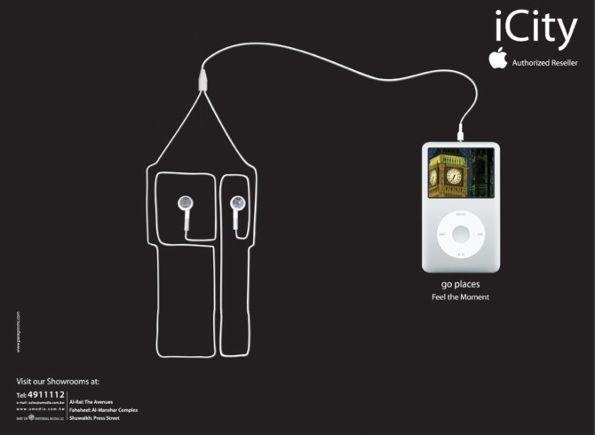 苹果 iPod 平面广告设计赏析 极简主义与创意的完美融合